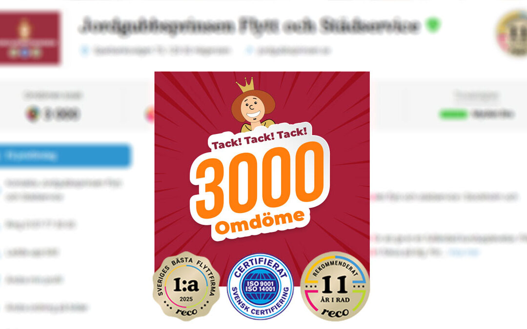 Vi firar 3000 omdömen på Reco